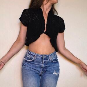 Super cute vintage black crochet